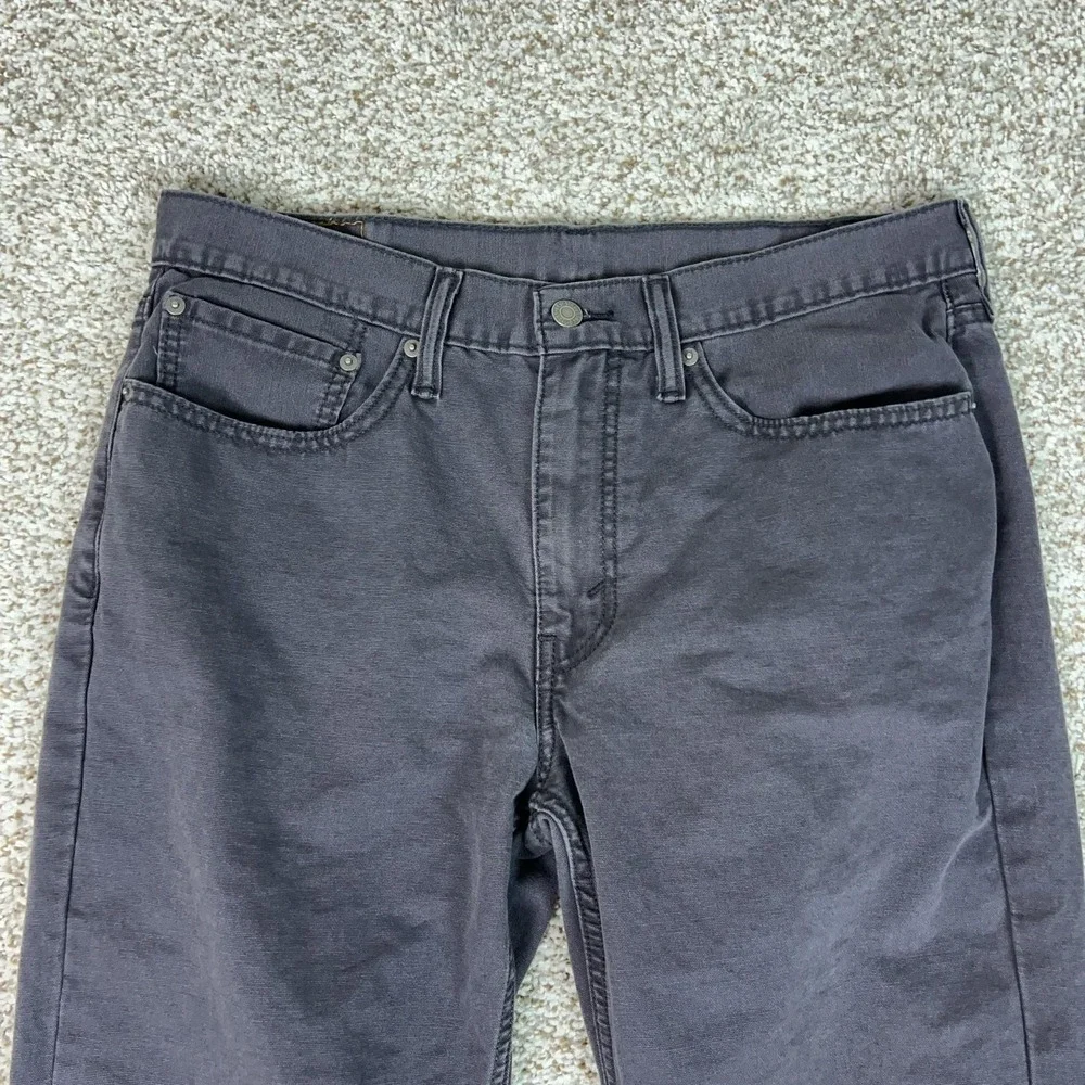 Levis 514 Jeans Mens 34x30 Gray Regular Fit Straight Canvas Chino Casual Work